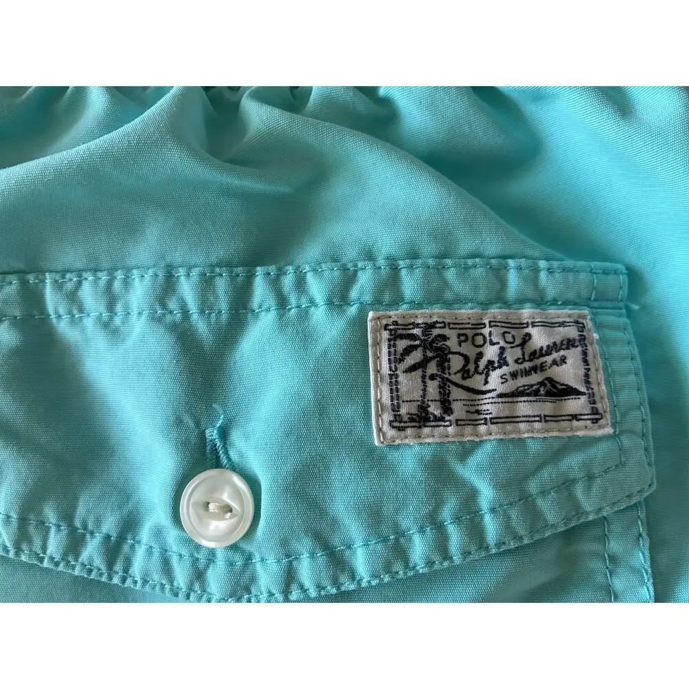 Polo Ralph Lauren Mens XL Teal Swim Trunks Shorts Mesh Lined Pony Logo 5 In